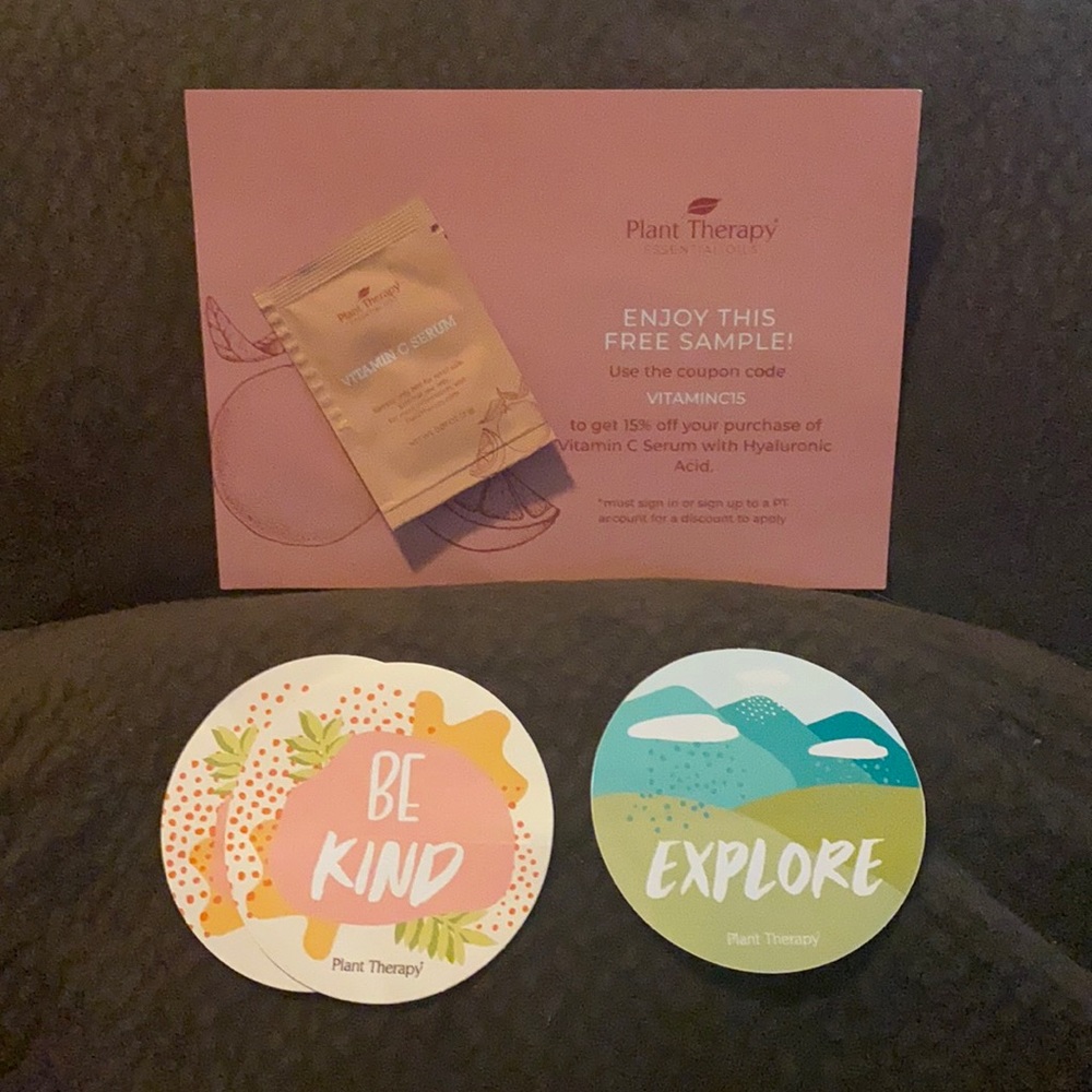 NWOT Vitamin C Serum Sample & Stickers